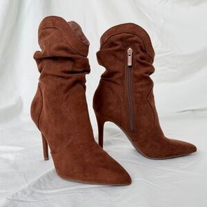 Jessica Simpson Lisby Stiletto Slouched Brown Ankle Boots | Booties | Size 6
